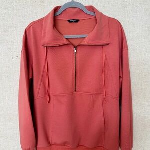 Boutique Coral Quarter Zip Pullover Sweatshirt Size M